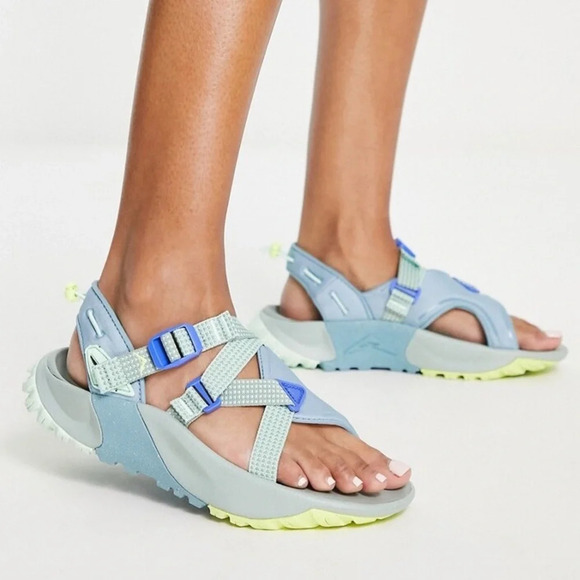 Nike Oneonta NN sandals in worn blue/multi Size 10 - Picture 1 of 8
